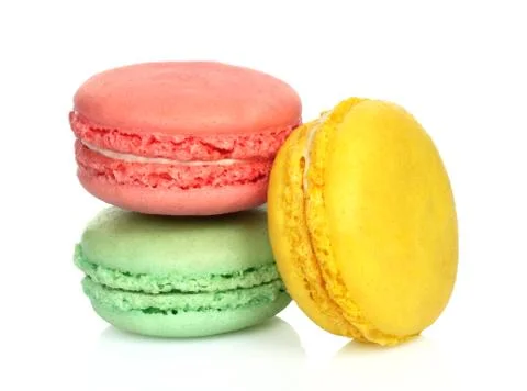 French macaroons on white background Stock Photos