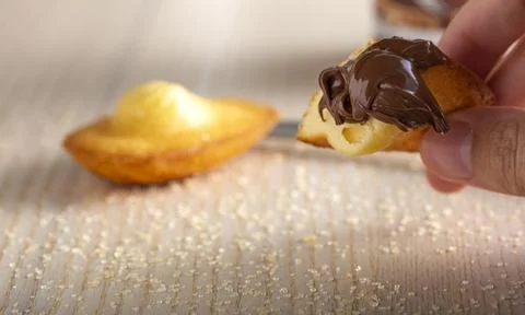 French madeleine with chocolate Foto stock