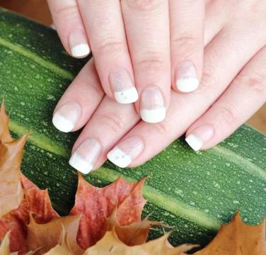 French manicured nails Stock Photos