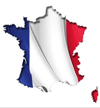 French map-flag Stock Illustration