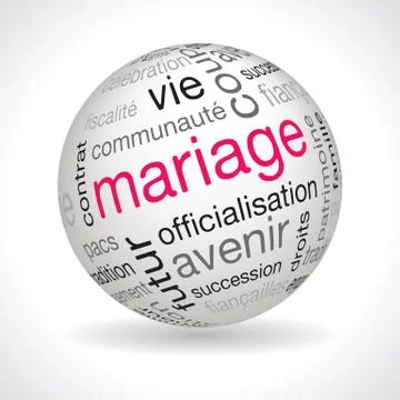 French marriage theme sphere Stock Illustration
