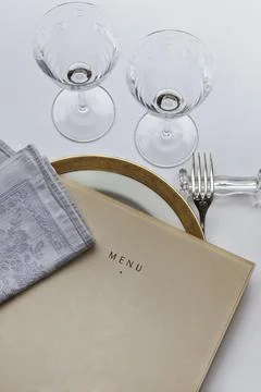 French menu on a table Stock Photos
