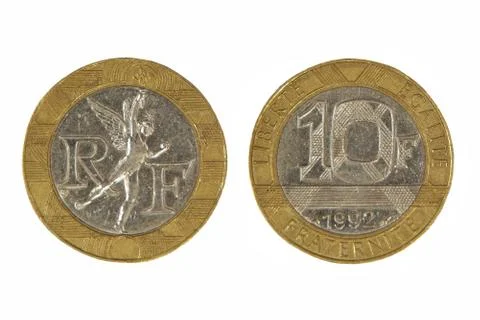 French monetary unit franc.isolated. Stock Photos