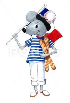 French mouse illustration Stock Illustration