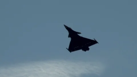 French multi-role fighter Dassault Rafale flies at low speed. Stock Footage 107173832