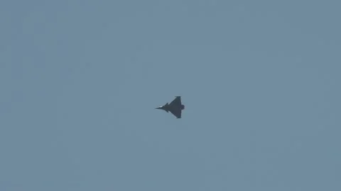 French multirole fighter Dassault Rafale performs aerobatics. MAKS-2011. Stock Footage 219927657