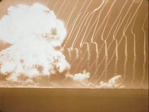 French nuclear test Stock Photos