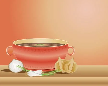 French onion soup Stock Illustration