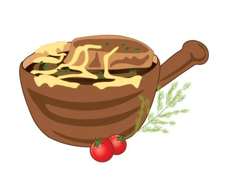 French onion soup Stock Illustration