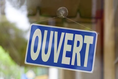 French open sign Stock Photos