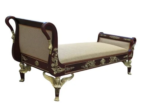 French Ormolu Mounted Empire Style Day Bed Stock Photos
