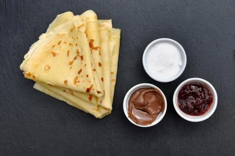 French pancakes with accompaniments Stock Photos