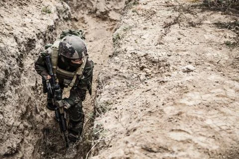 French paratroopers in action Foto stock