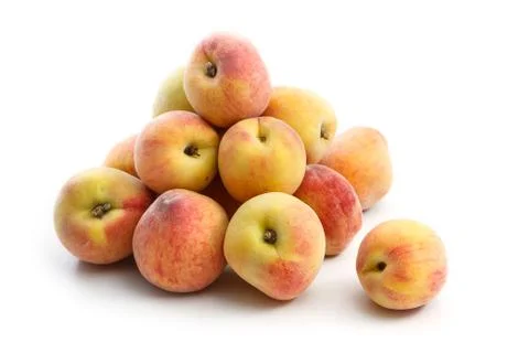French peaches , isolate on white Stock Photos