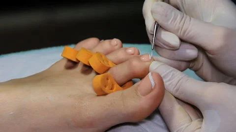 French pedicure Stock Footage 64570215