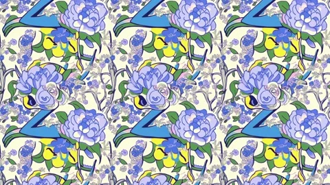 French Peony Elegance – Vertical Motion Seamless Art Stock Footage 306128950