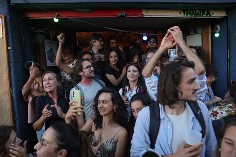 French people react after the legislative elections results, Marseille, France - Stock Photos