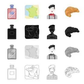 French perfume, the territory on the map, the image of the Frenchman, the Ilustración de archivo