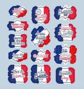 French phrases pack Illustrazione stock