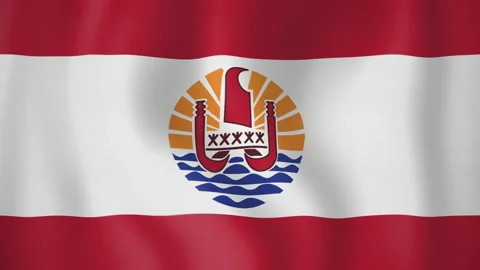 French Polynesia animated flag. Seamless loop. 4K Stock-Footage 145488460