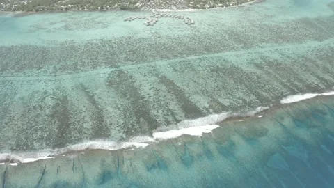 French Polynesia Drone Footage Flying to The Hilton Moorea Stock Footage 168726422