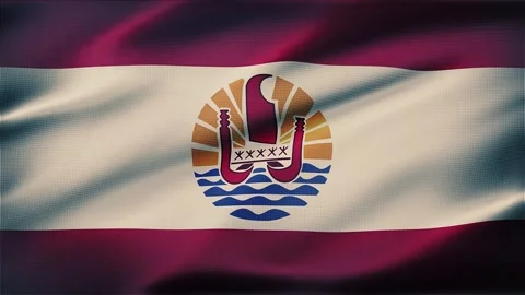 French Polynesia Flag Background Stock Footage 343549279