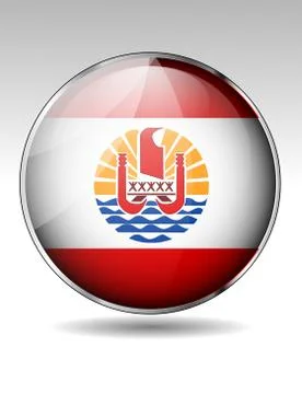 French polynesia flag button Stock Illustration