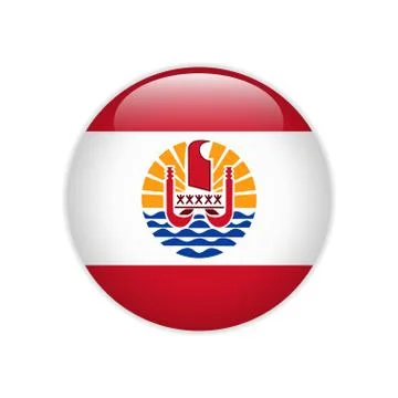 French Polynesia flag on button Illustrazione stock