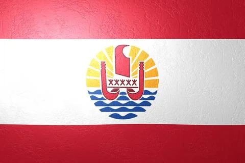 French Polynesia flag - a colorful flag illustration made of fine stone Stock Illustration