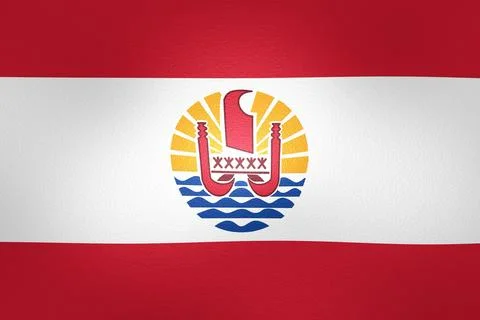 French Polynesia flag - a colorful flag illustration made of fine cloth Stock Illustration