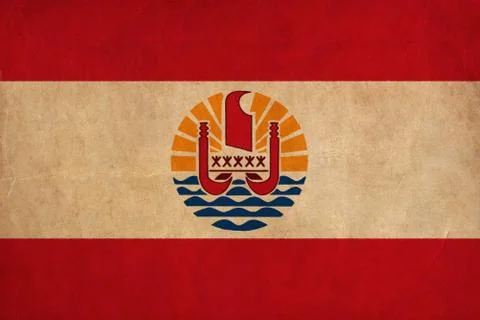 French polynesia flag drawing ,grunge and retro flag series Stock Illustration