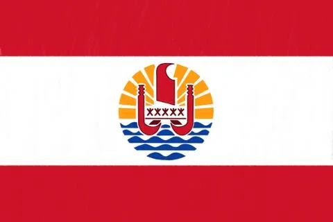 French polynesia flag drawing by pastel on charcoal paper Stock Illustration