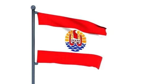 French Polynesia Flag Stock Footage 150203441