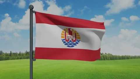 French Polynesia Flag Video stock 153255211