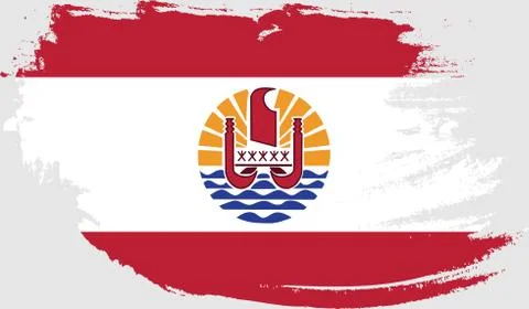 French polynesia Flag Grunge Abstract Brush Stroke Isolated Stock Illustration