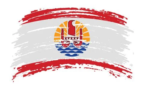 French Polynesia flag in grunge brush stroke, vector Stock Illustration