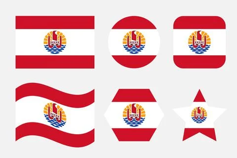 French Polynesia flag simple illustration for independence day or election Stock-Illustration