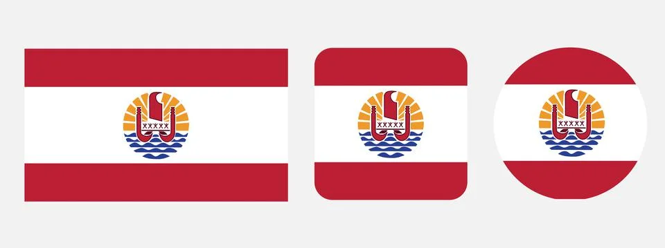 French polynesia flag, vector illustration Stock Illustration