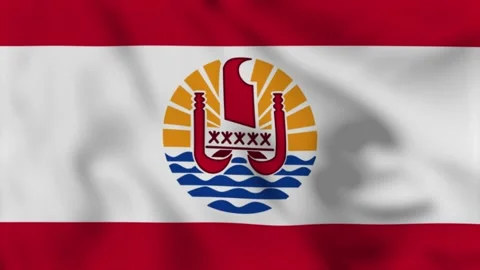 French Polynesia flag video - 4k footage Stock Footage 161108242