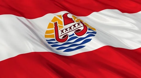 French Polynesia flag waving. Seamless Video stock 48691077