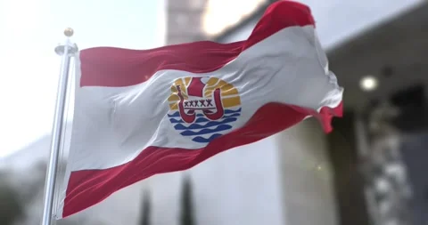French-polynesia-flag-waving-seamless-loop-4k-60fps Stock Footage 333616684