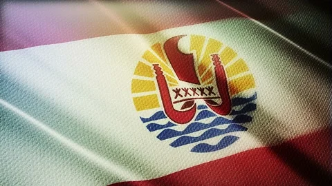 French Polynesia flag waving in the wind. 3D animation. Stock Footage 142225207