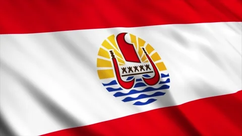 French Polynesia Flag waving in the wind Stock Footage 236432873
