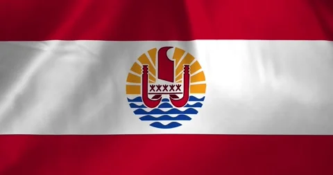 French polynesia flag waving with the wind background loop video animation Video stock 327171955