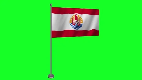 French Polynesia Flag in the Wind Видео 277337818