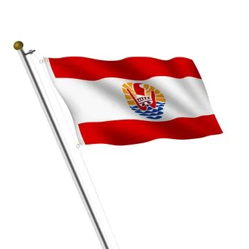 French Polynesia flagpole with clipping path Stock Illustration