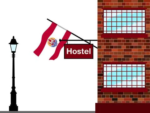 French Polynesia Hostels Vector Illustration Stock Illustration