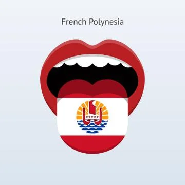 French Polynesia language. Abstract human tongue. Stock Illustration