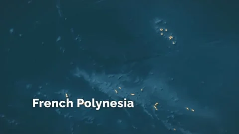 French Polynesia Map Animation - Tahiti, Bora Bora and Papeete - Labeled 스톡 동영상 348538232