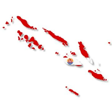 French Polynesia map on white background with clipping path Stock Illustration